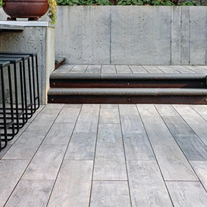 porcelain pavers in a wooden plank fashion by belgard pavers. For ocala