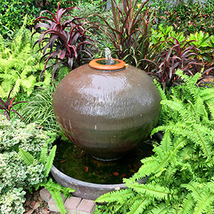 a bubbler fountain water feature