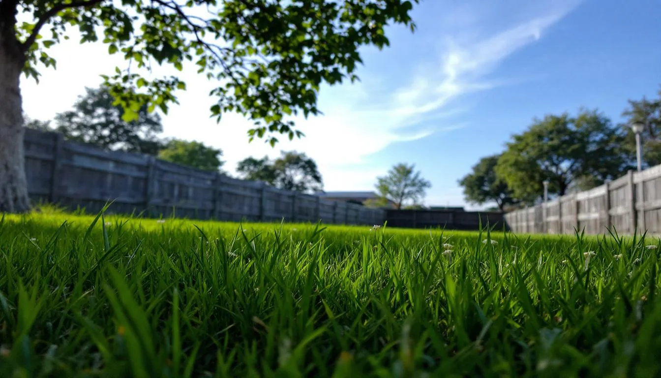 A vibrant green lawn showcases healthy lawn grass, a mix of zoysia and St. Augustine grass, providing a lush and dense turf ideal for residential and commercial properties in North Central Florida.